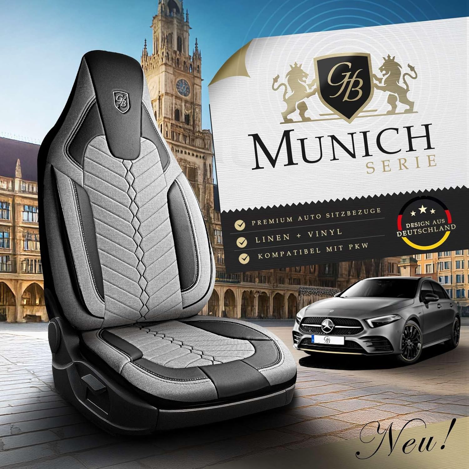Munich Autositzbezüge für Mitsubishi Colt, Leinen