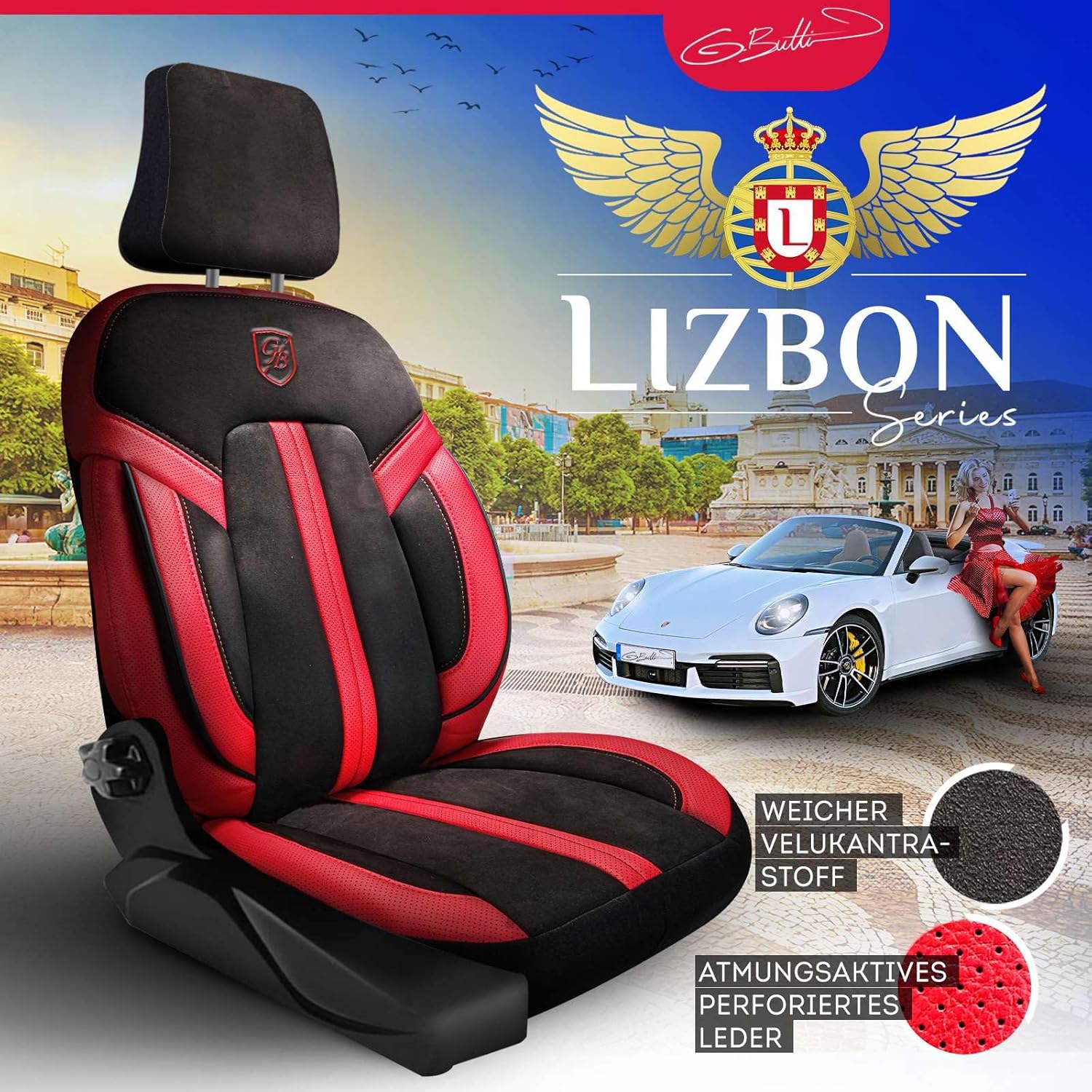 Lizbon Autositzbezüge für Hyundai Santa Fe, Alcantara