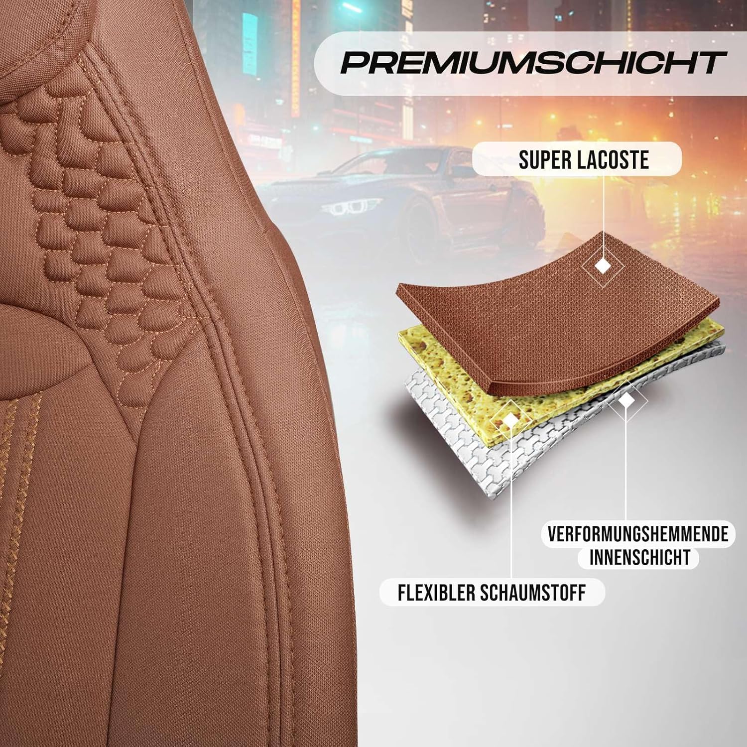 Hunter Autositzbezüge für PKW & SUV, Lacoste-Stoff