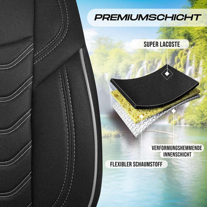 Lechfall Autositzbezüge für Audi A1, Lacoste-Stoff