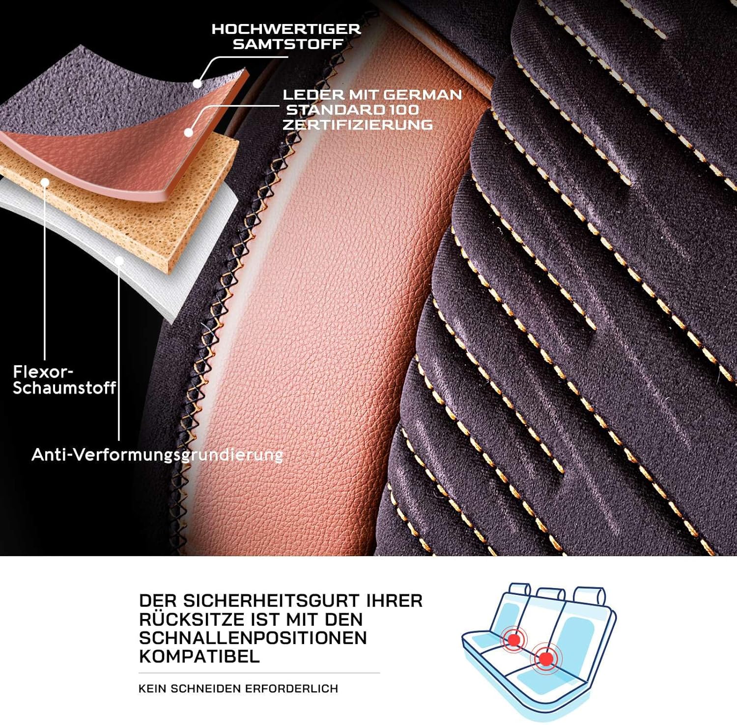 Dubai Autositzbezüge für Mazda 6, Samt