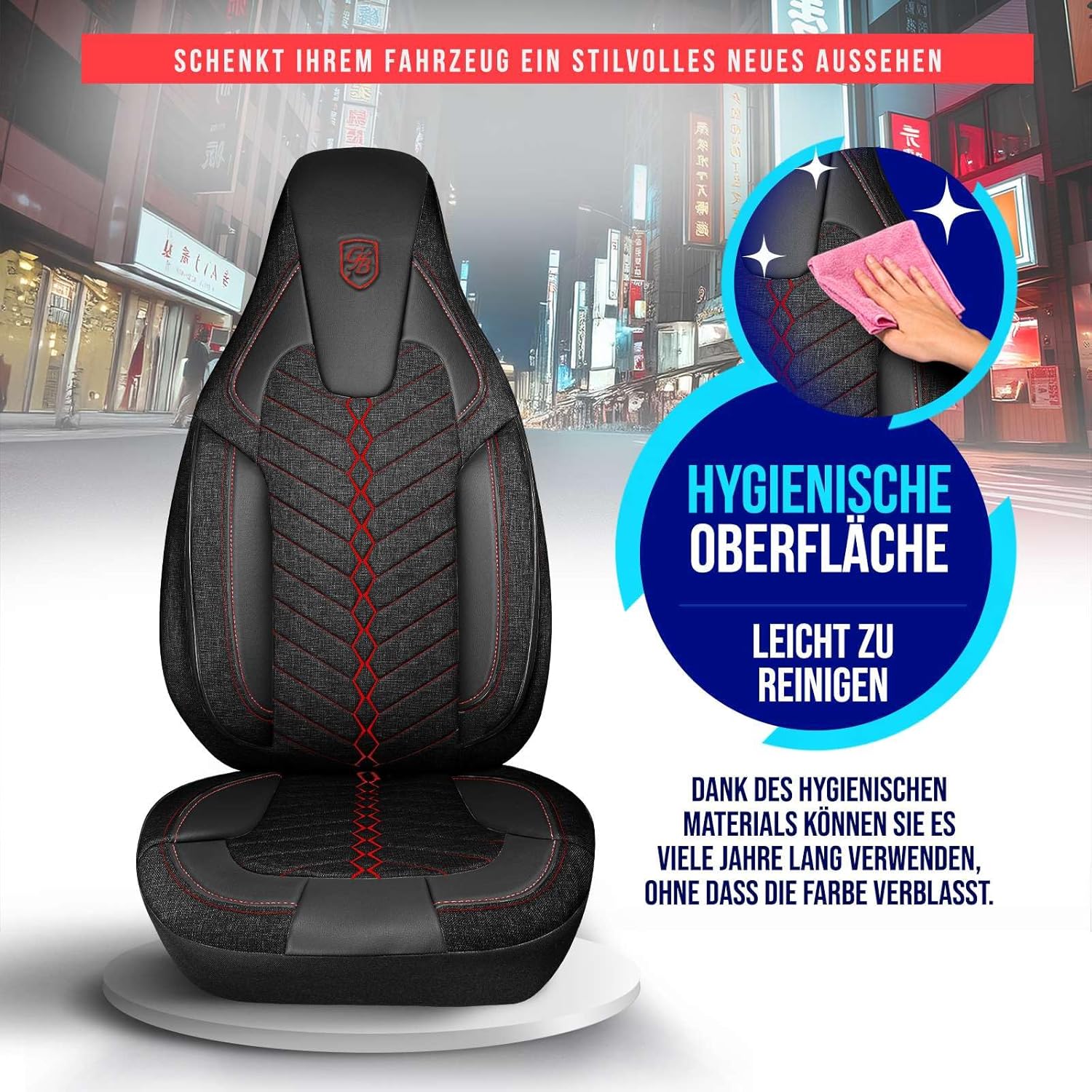 Munich Autositzbezüge für PKW & SUV, Leinen