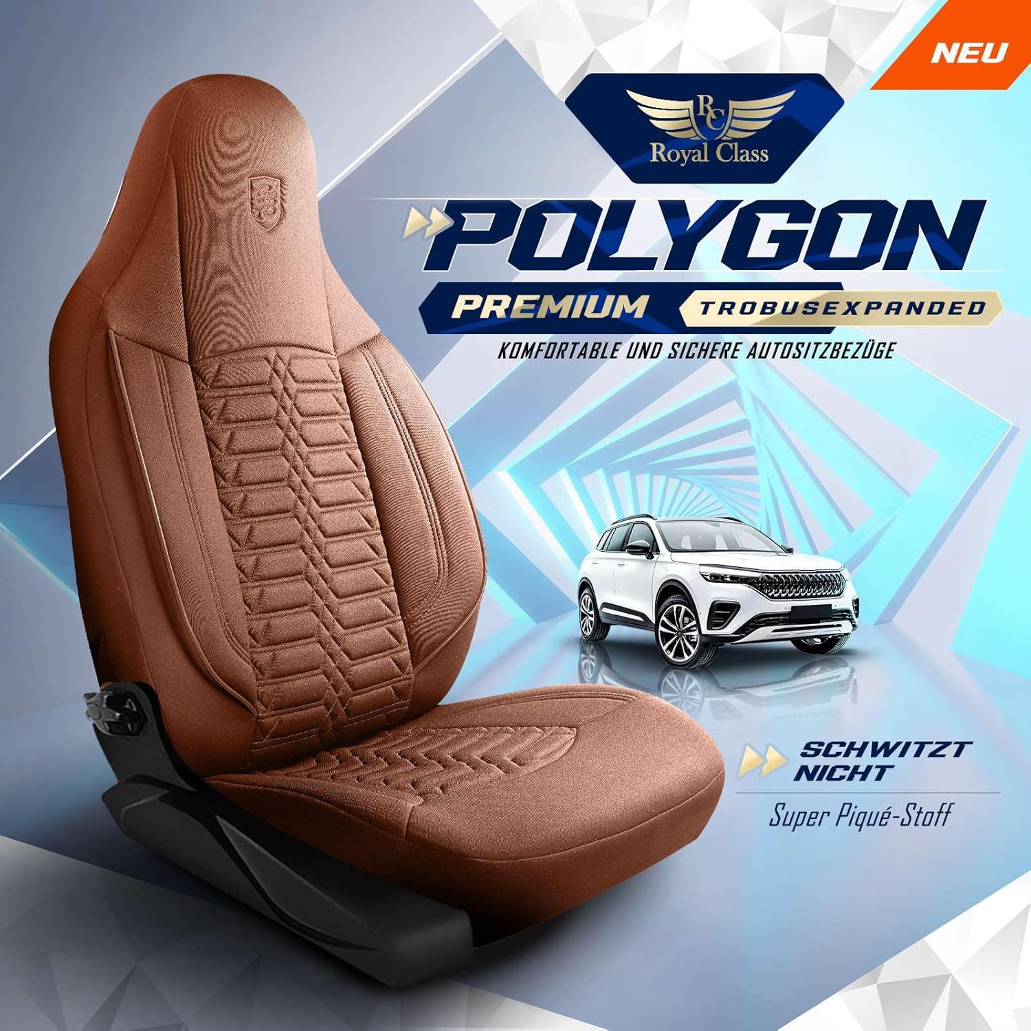 Polygon Autositzbezüge für PKW & SUV, Lacoste-Stoff