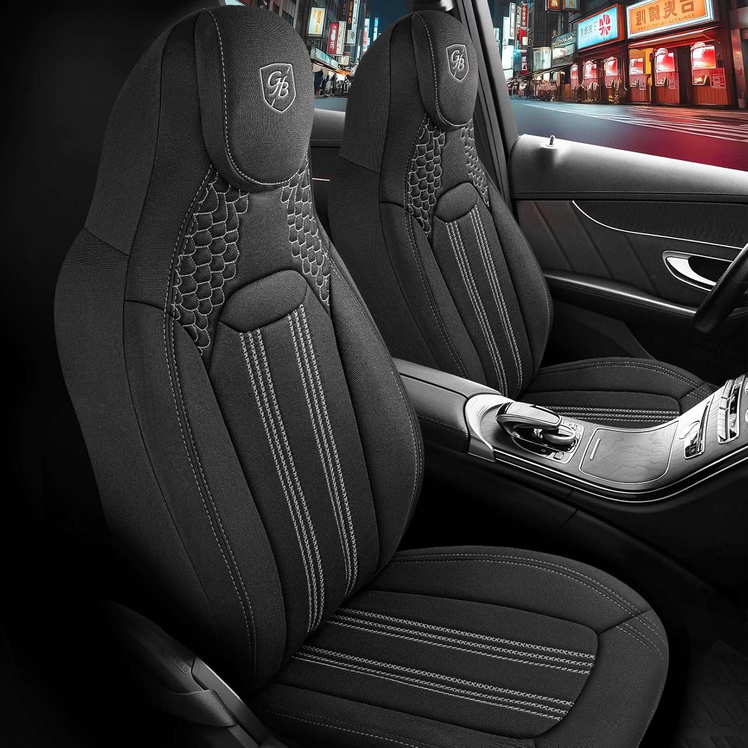 Hunter Autositzbezüge für Nissan Navara, Lacoste-Stoff
