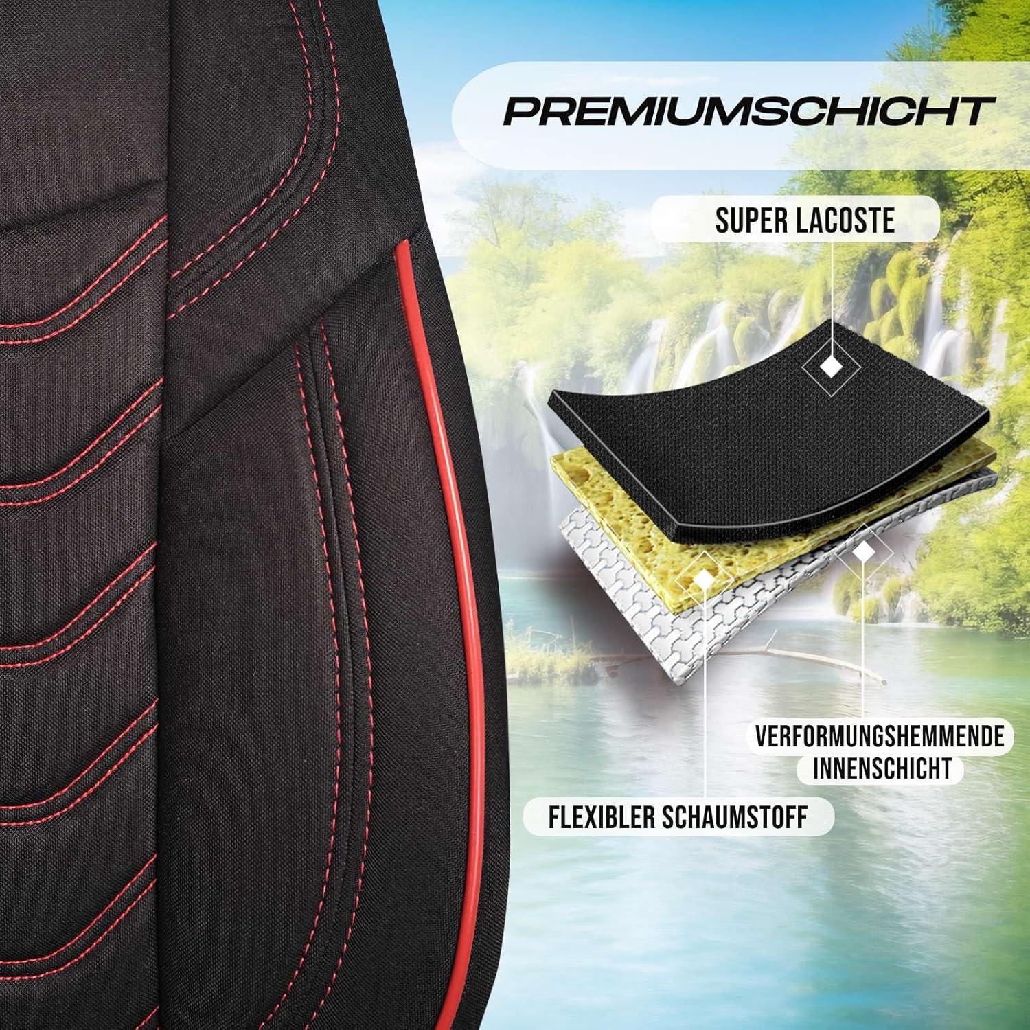 Lechfall Autositzbezüge für Mercedes Benz A-Klasse, Lacoste-Stoff