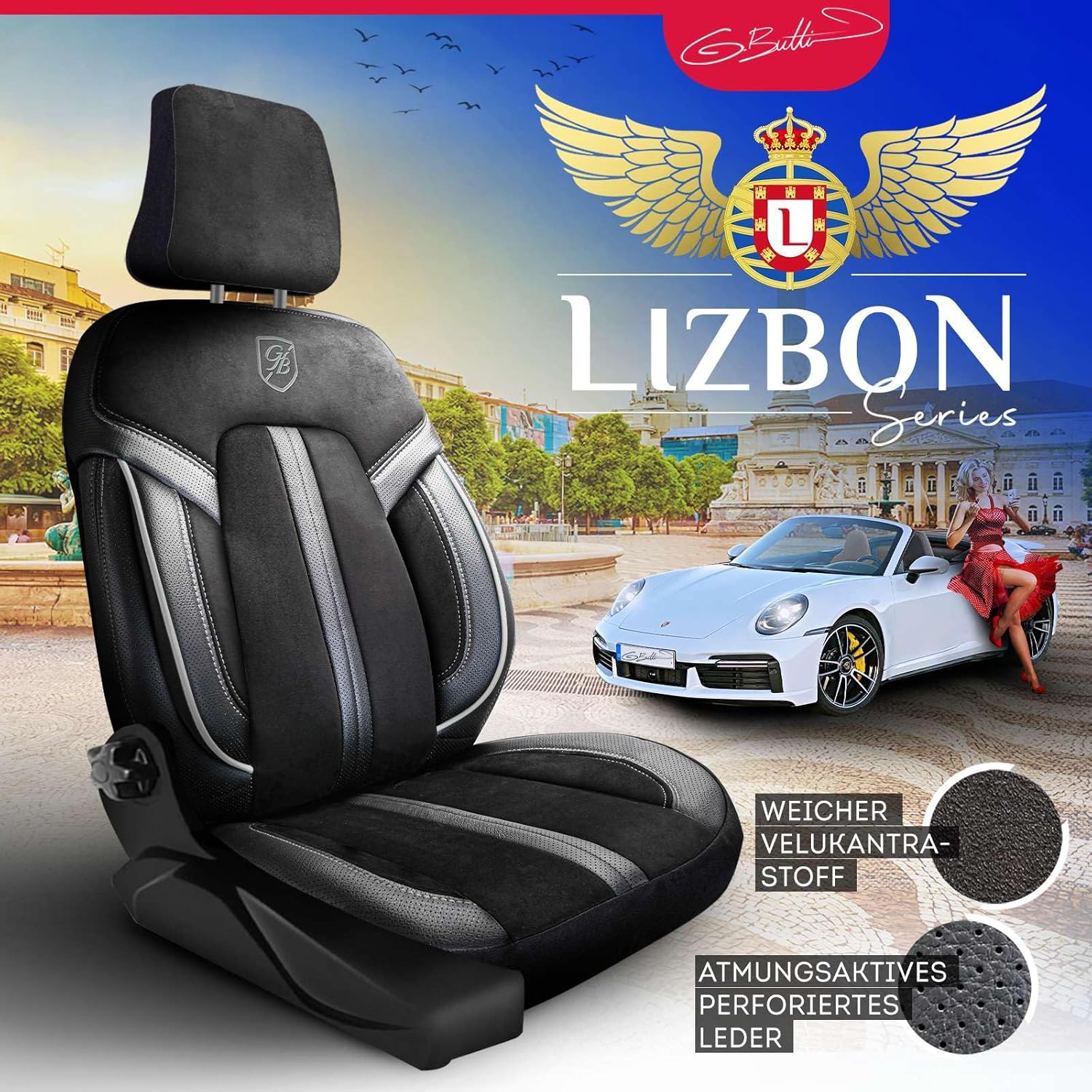 Lizbon Autositzbezüge für Mazda 6, Alcantara