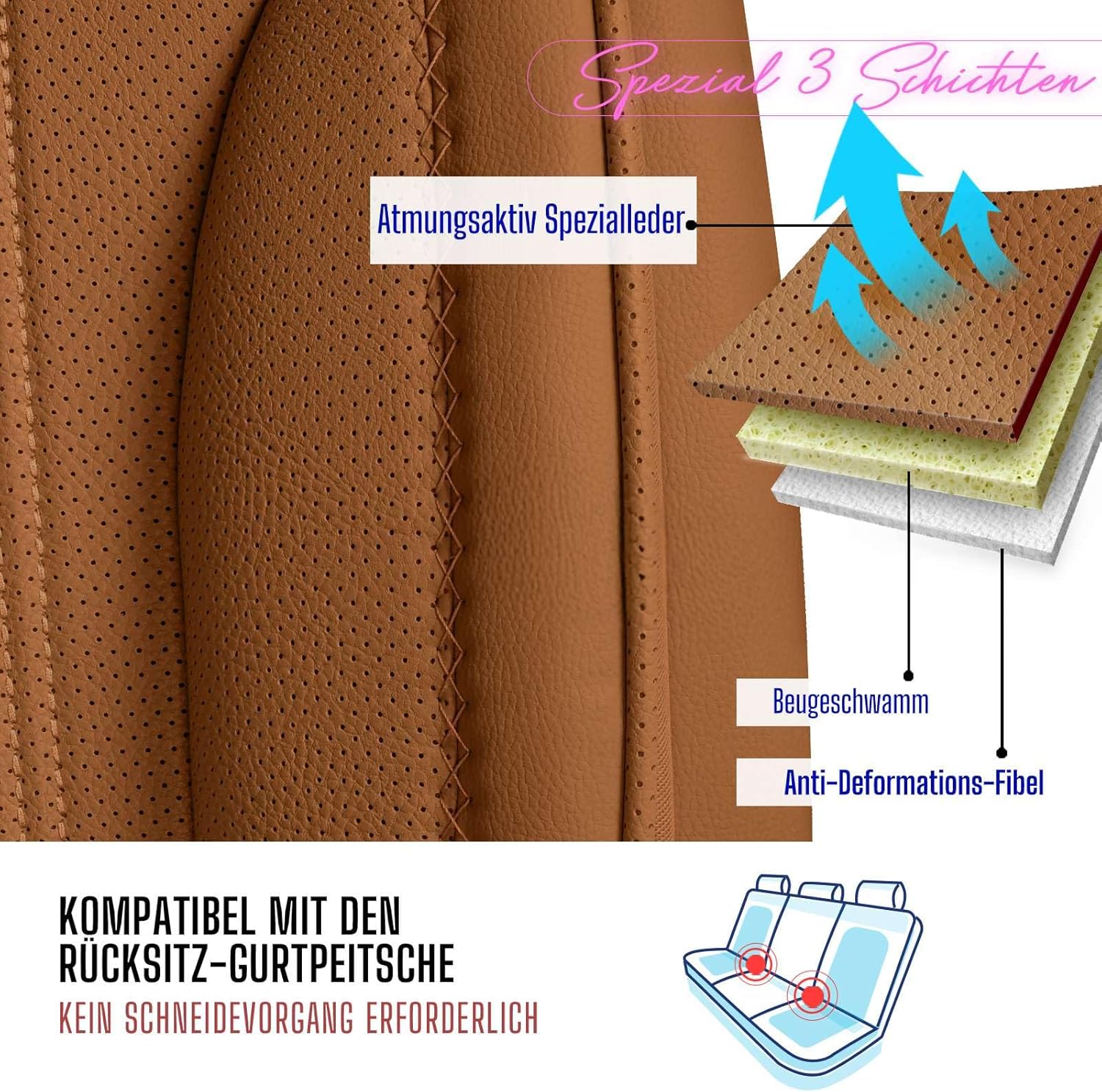 Miami Autositzbezüge für Mitsubishi Pajero, Leder