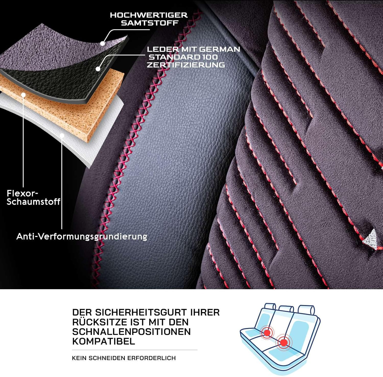 Dubai Autositzbezüge für Mercedes Benz A-Klasse, Samt