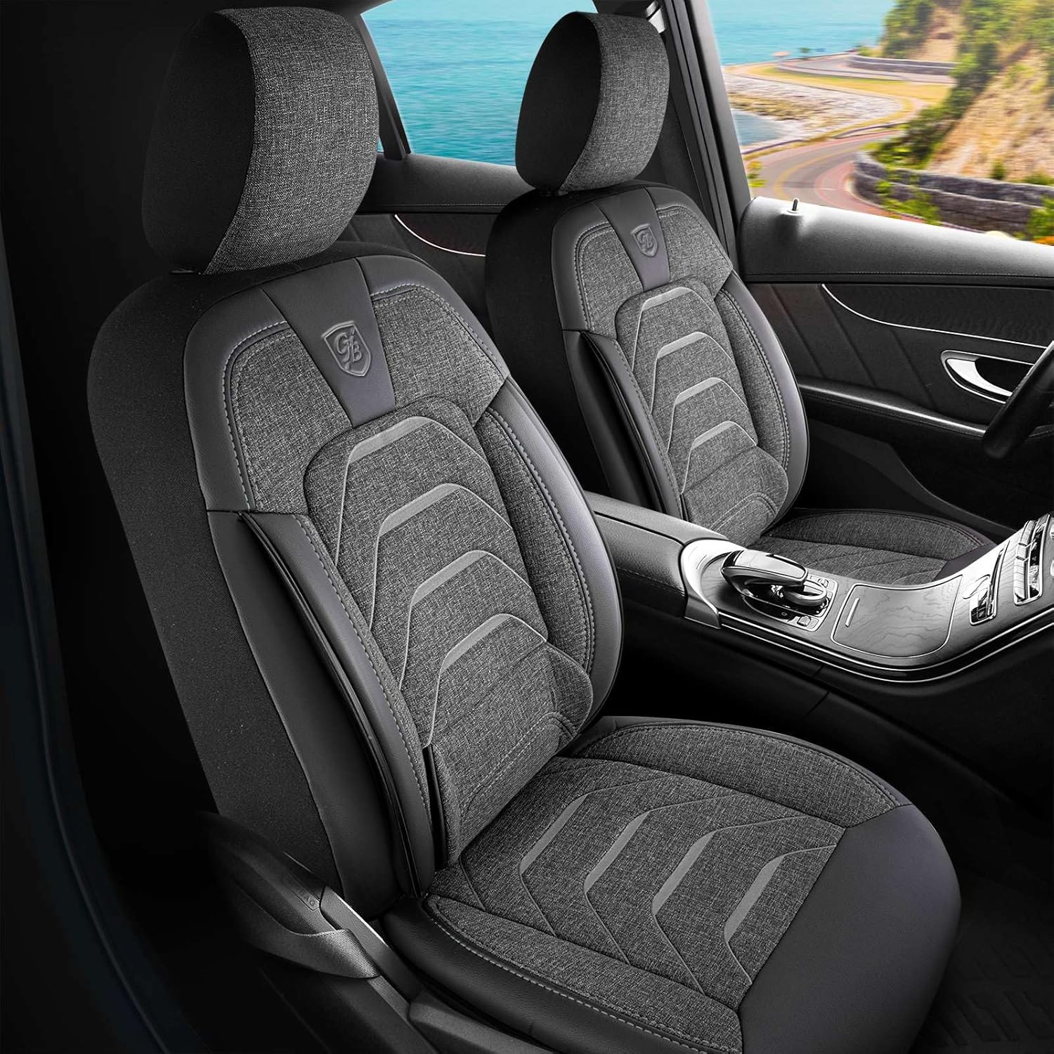 Bodrum Autositzbezüge für Jaguar XF, Leinen