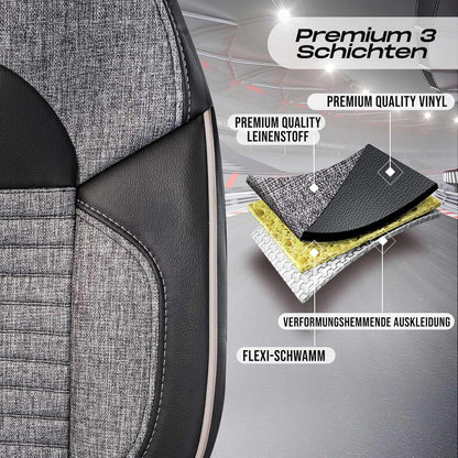 Enzo Autositzbezüge für Mercedes Benz A-Klasse, Leinen