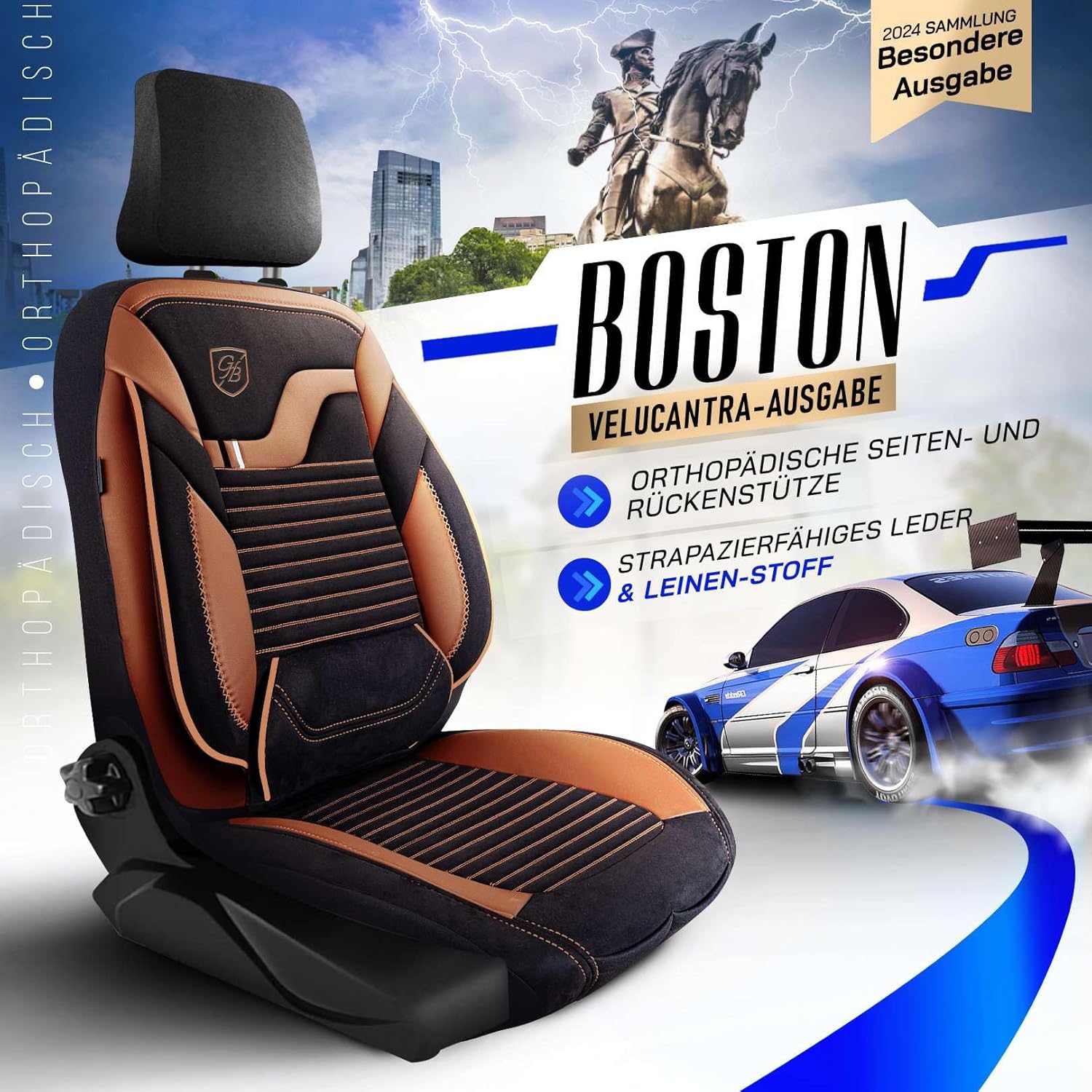 Boston Autositzbezüge für Mazda 6, Velours