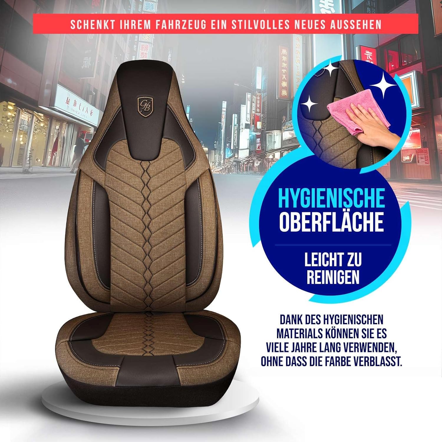 Munich Autositzbezüge für PKW & SUV, Leinen