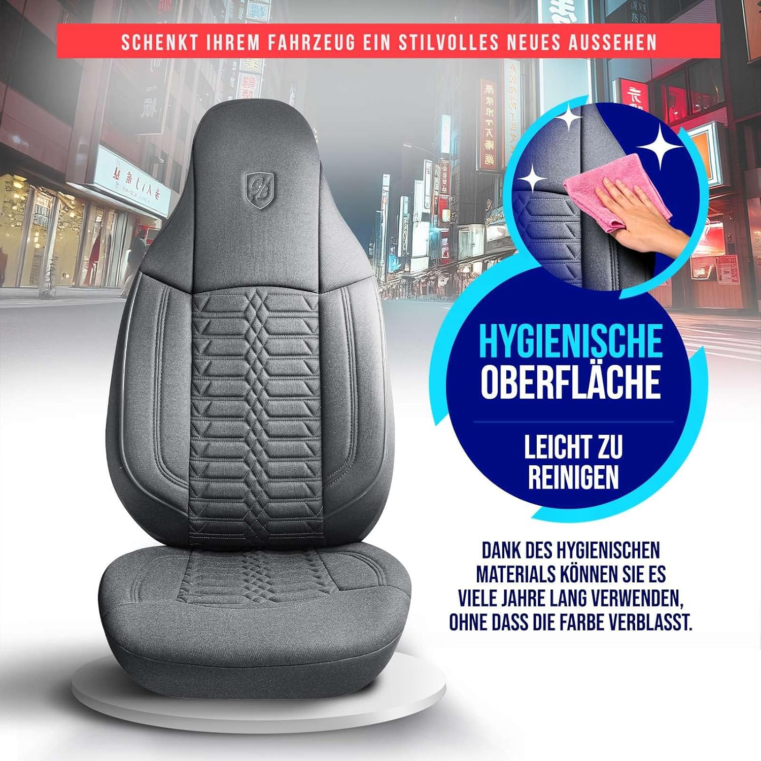 Polygon Autositzbezüge für Mercedes Benz A-Klasse, Lacoste-Stoff