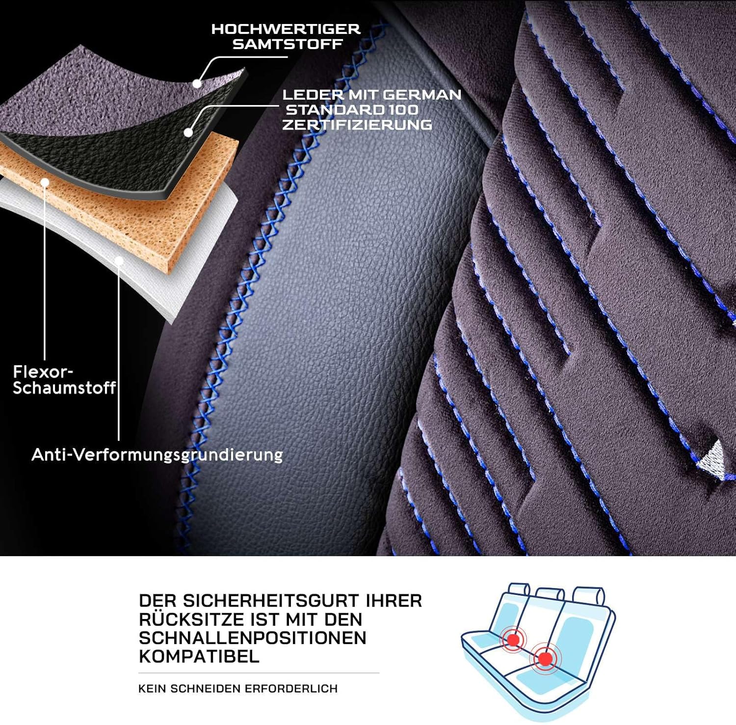 Dubai Autositzbezüge für Renault Modus, Samt