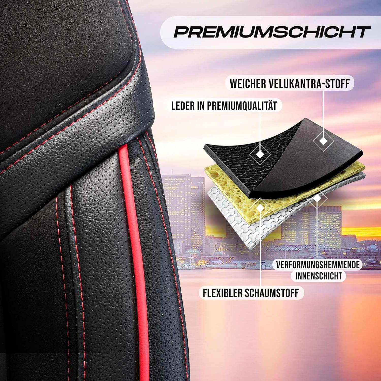 Lizbon Autositzbezüge für Toyota Verso, Alcantara