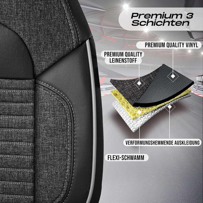 Enzo Autositzbezüge für Ssang Yong Kyron, Leinen