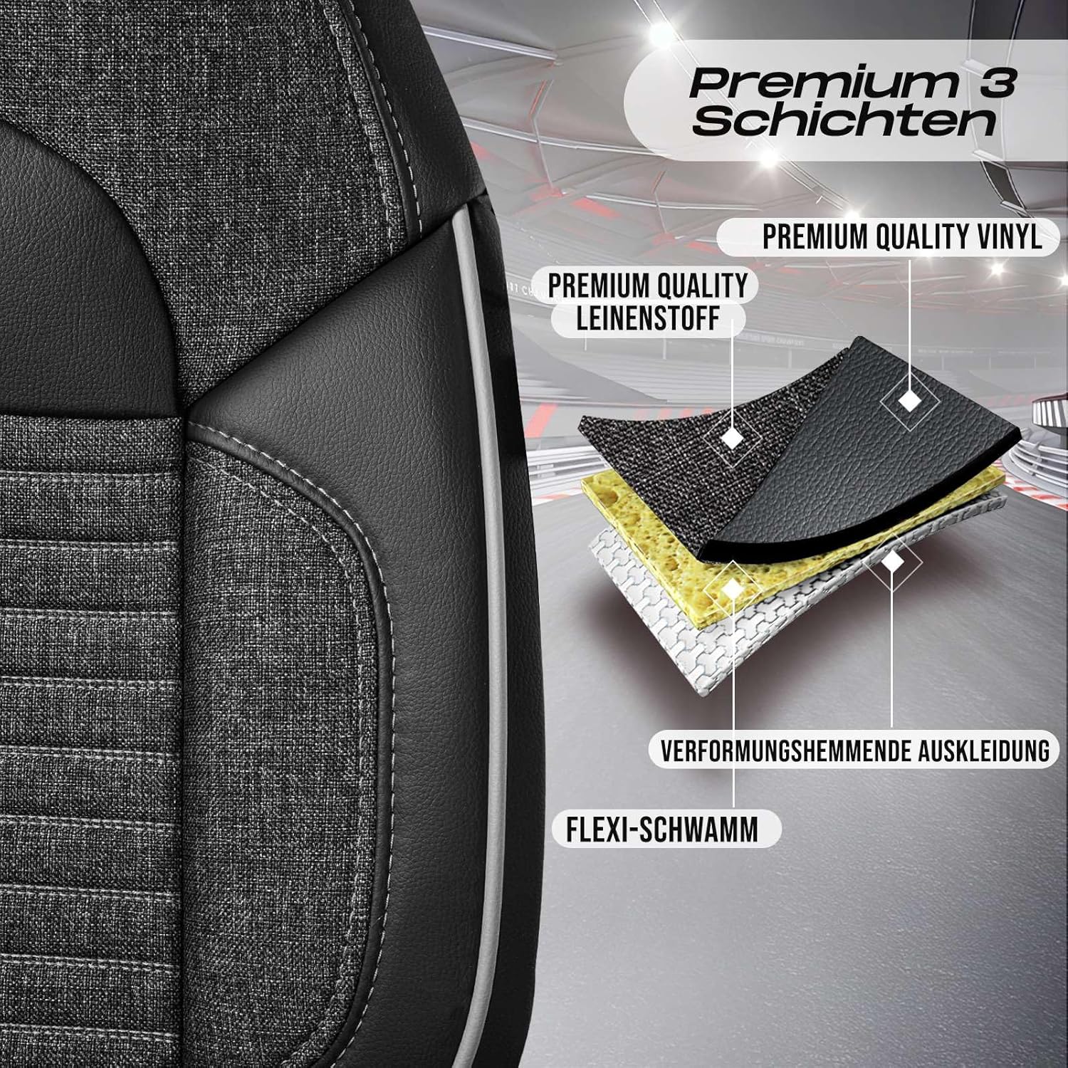 Enzo Autositzbezüge für Mercedes Benz A-Klasse, Leinen