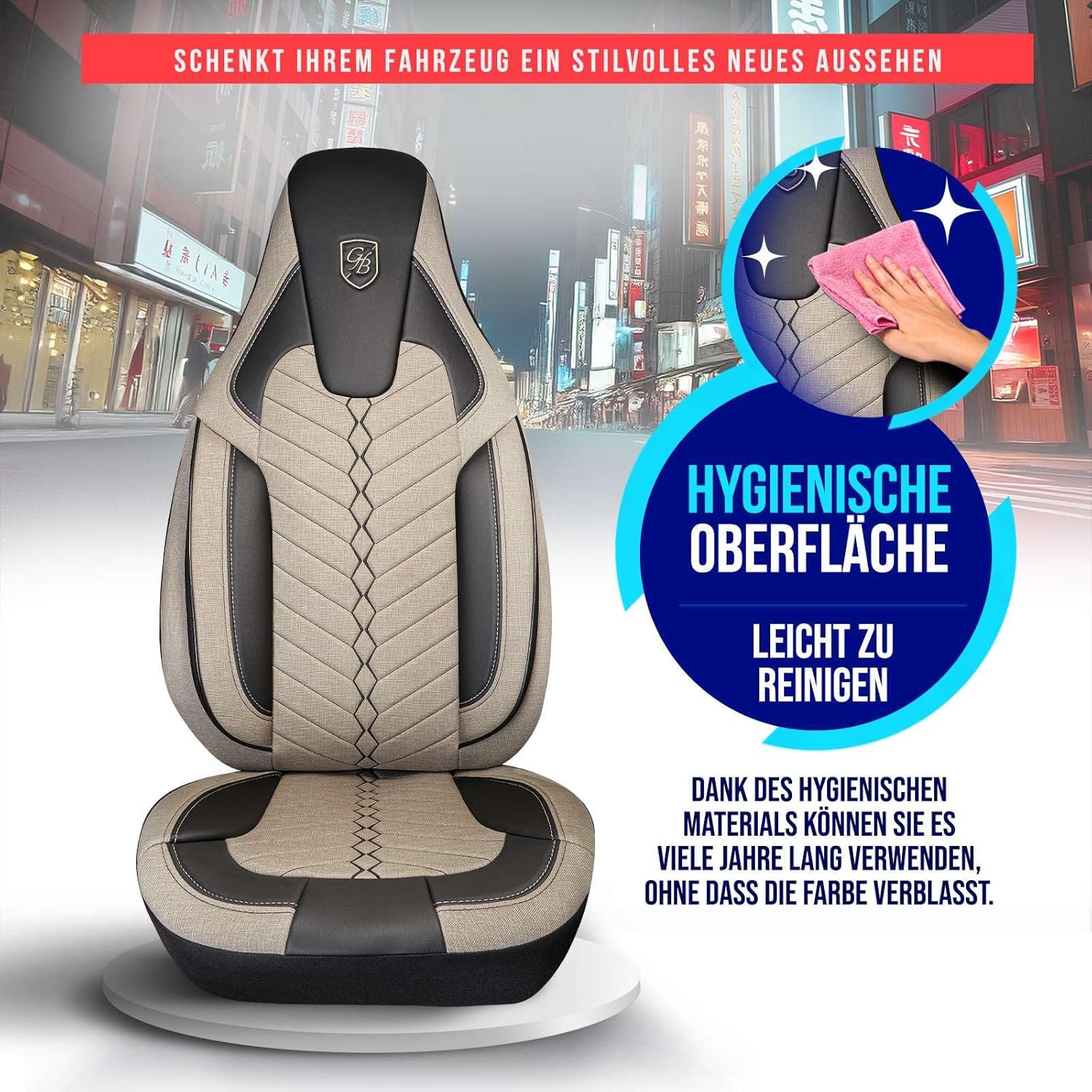 Munich Autositzbezüge für PKW & SUV, Leinen