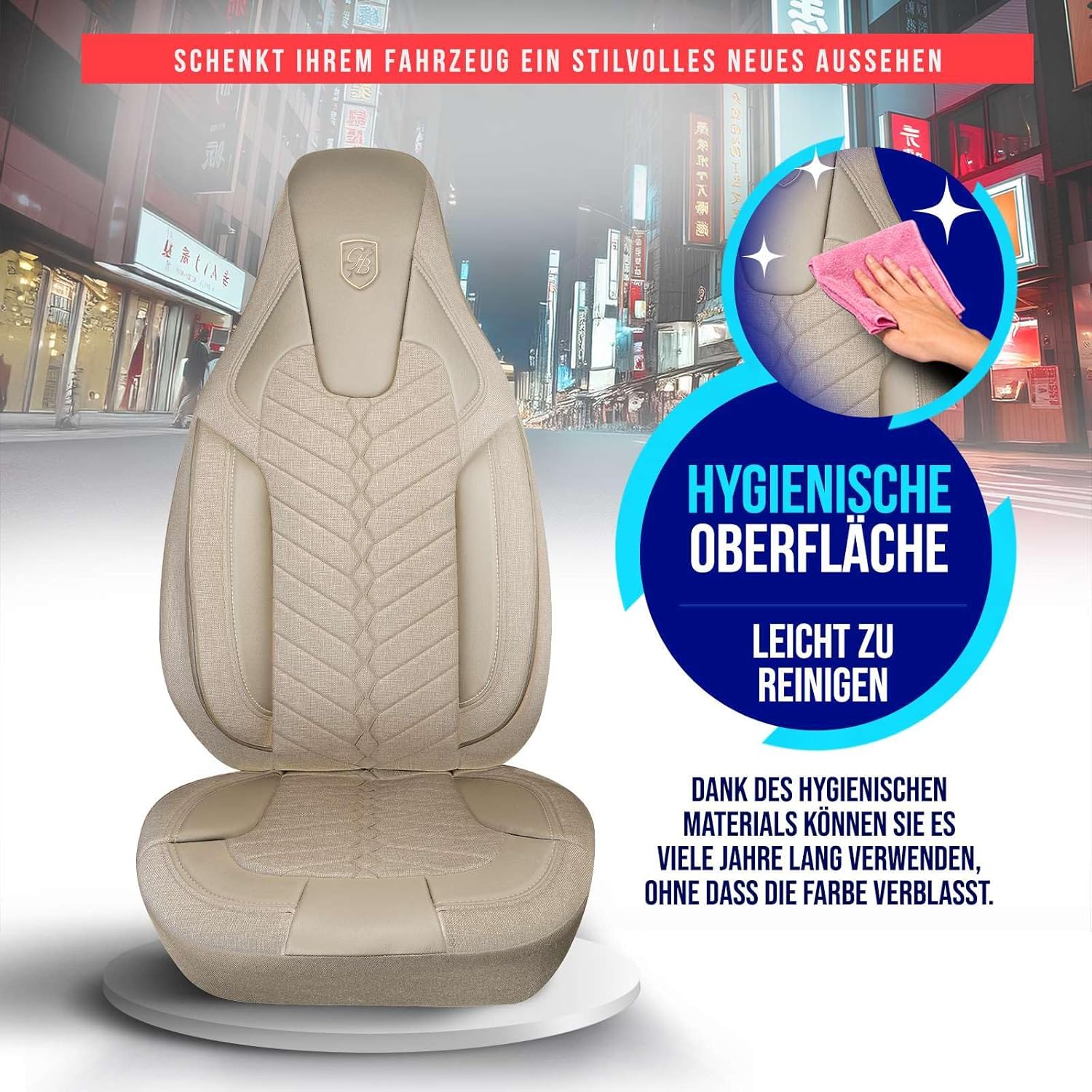 Munich Autositzbezüge für PKW & SUV, Leinen