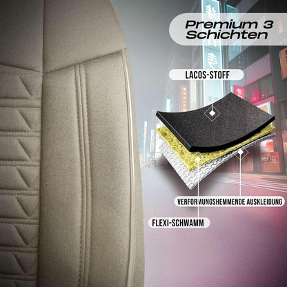 Polygon Autositzbezüge für PKW & SUV, Lacoste-Stoff