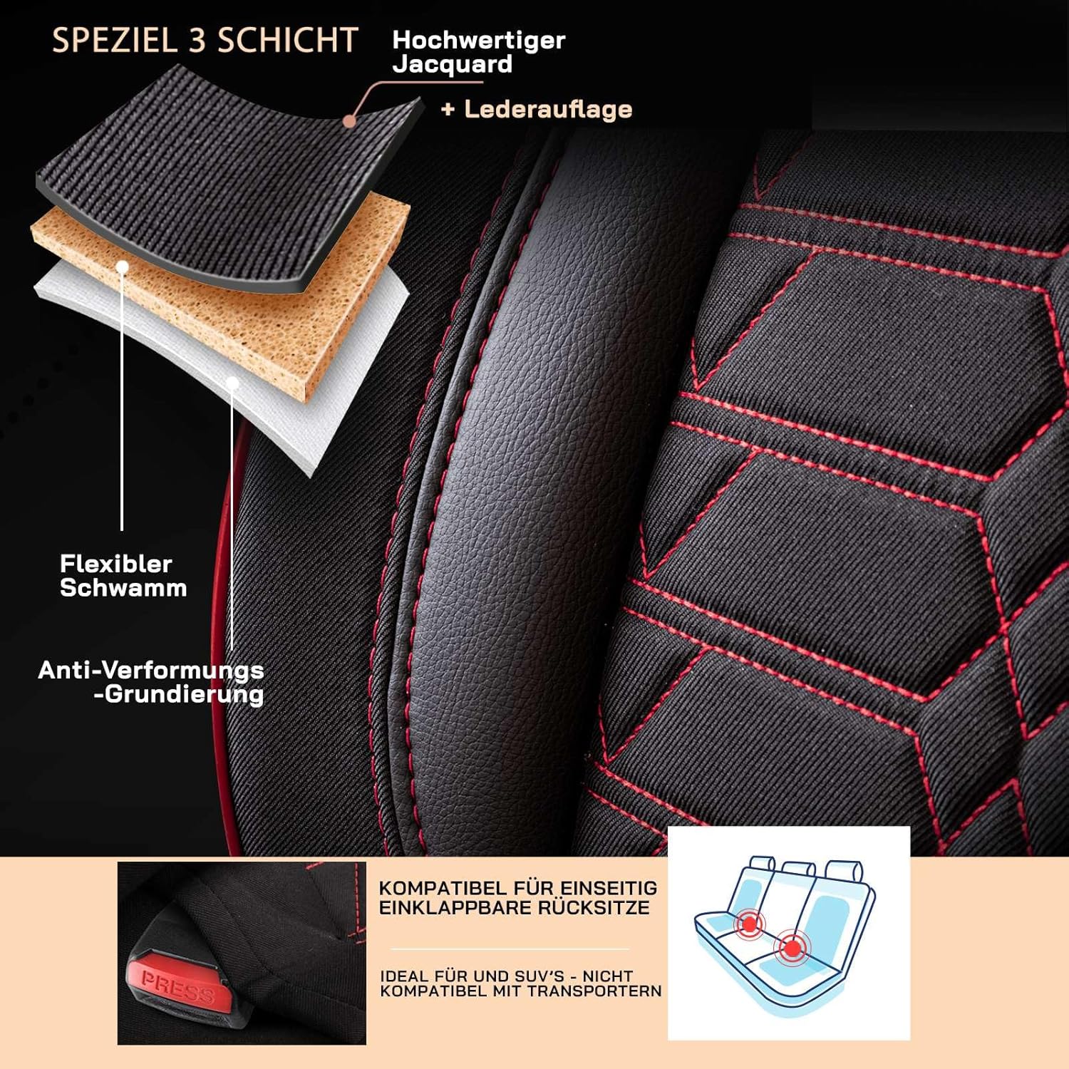 Venice Autositzbezüge für VW Sharan, Jacquard Sitzauflage