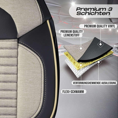 Enzo Autositzbezüge für Chevrolet Captiva, Leinen