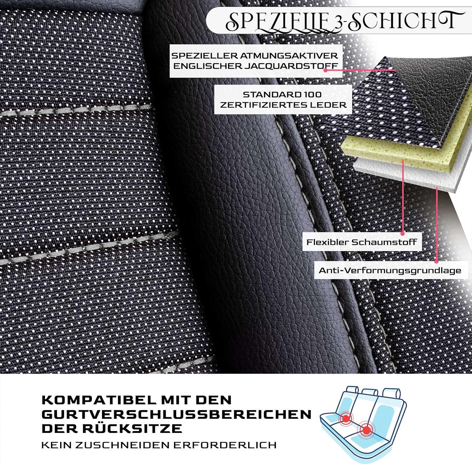 Londra Autositzbezüge für PKW & SUV, Jacquard Sitzauflage