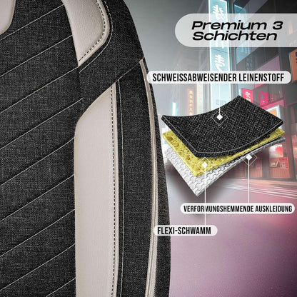 Munich Autositzbezüge für PKW & SUV, Leinen