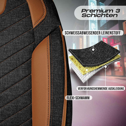 Munich Autositzbezüge für Mercedes Benz Sprinter, Leinen