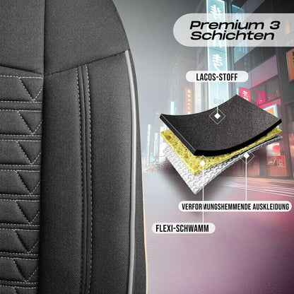Polygon Autositzbezüge für Mercedes Benz A-Klasse, Lacoste-Stoff